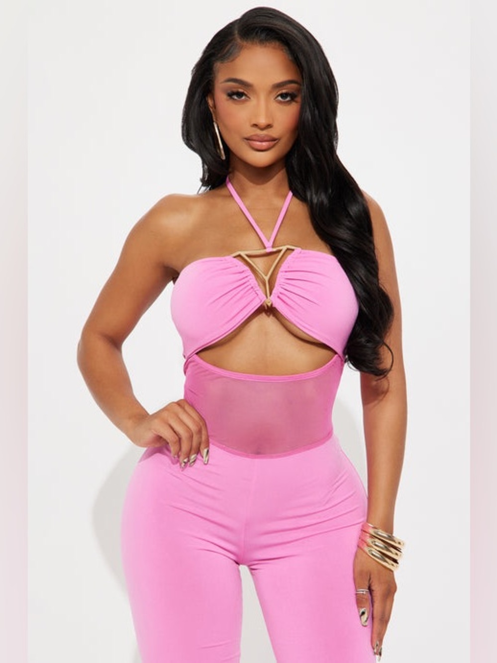 Fashion nova Cutout Pink Jumpsuit - Picture 2 of 5